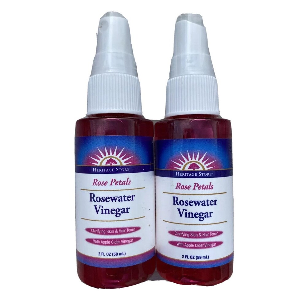 Heritage Store Rosewater Vinegar Clarifying Skin and Hair Toner Lot of 2 New